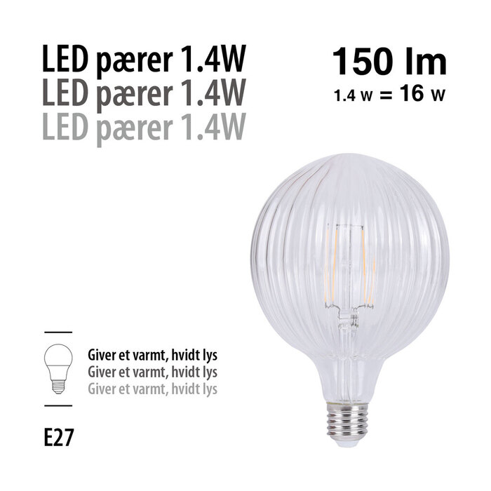 LED-pære Stripes 1,4 W E27